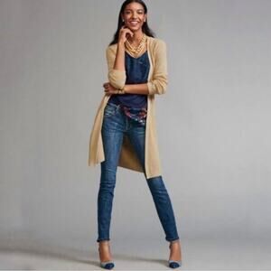 CAbi Abbey Road Tan Long Length Cardigan Sweater Style #3359 - size XS